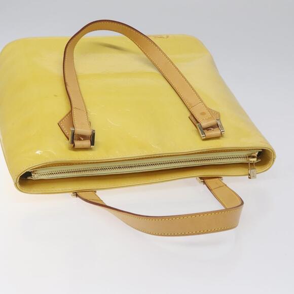 LOUIS VUITTON Monogram Vernis Houston Hand Bag Lime Yellow M91055 - Picture 6 of 13